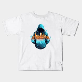 Mistery Shadow Hacker Gamer Urbain City Life Kids T-Shirt